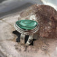 Sterling Silver Southwestern Style Wide Teardrop Malachite Ring Size 8 For Women