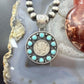 Genuine 1943 90% Silver Mercury Dime Coin w/Turquoise Decorated Unisex Pendant
