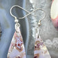 Sterling Silver Triangle Saganite Agate Slab Dangle Earrings For Women #122