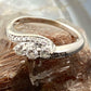 14K White Gold Diamonds Ring Size 7.5 For Bridal