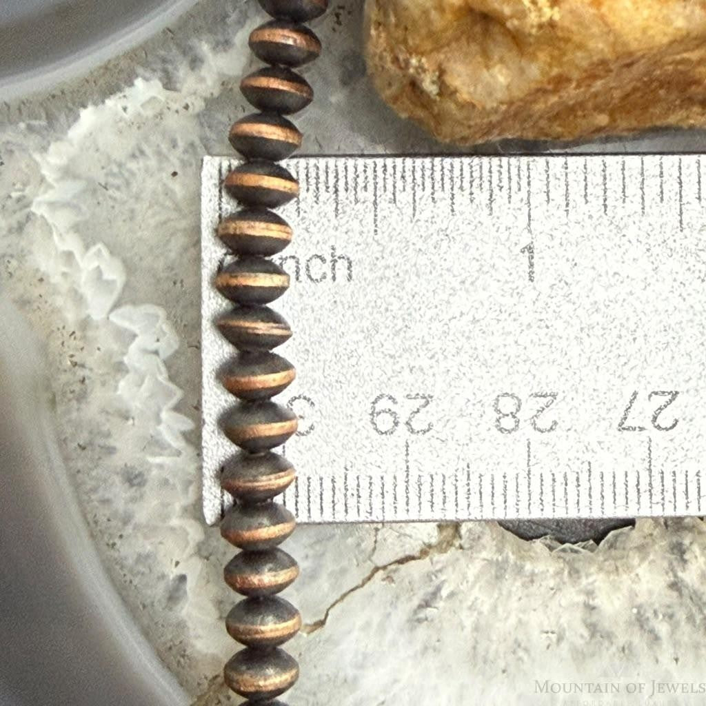 Copper Navajo Pearl Beads 6 mm Saucer Length 19"-23" NecklaceFor Women