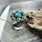 Sterling Silver Southwestern Style Mohave Turquoise Cluster Ring Size 8 For Women