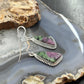 Sterling Silver Southwestern Style Triangular Ruby Zoisite Dangle Earrings For Women