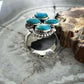 Sterling Silver Southwestern Style Mohave Turquoise Cluster Ring Size 6.75 For Women
