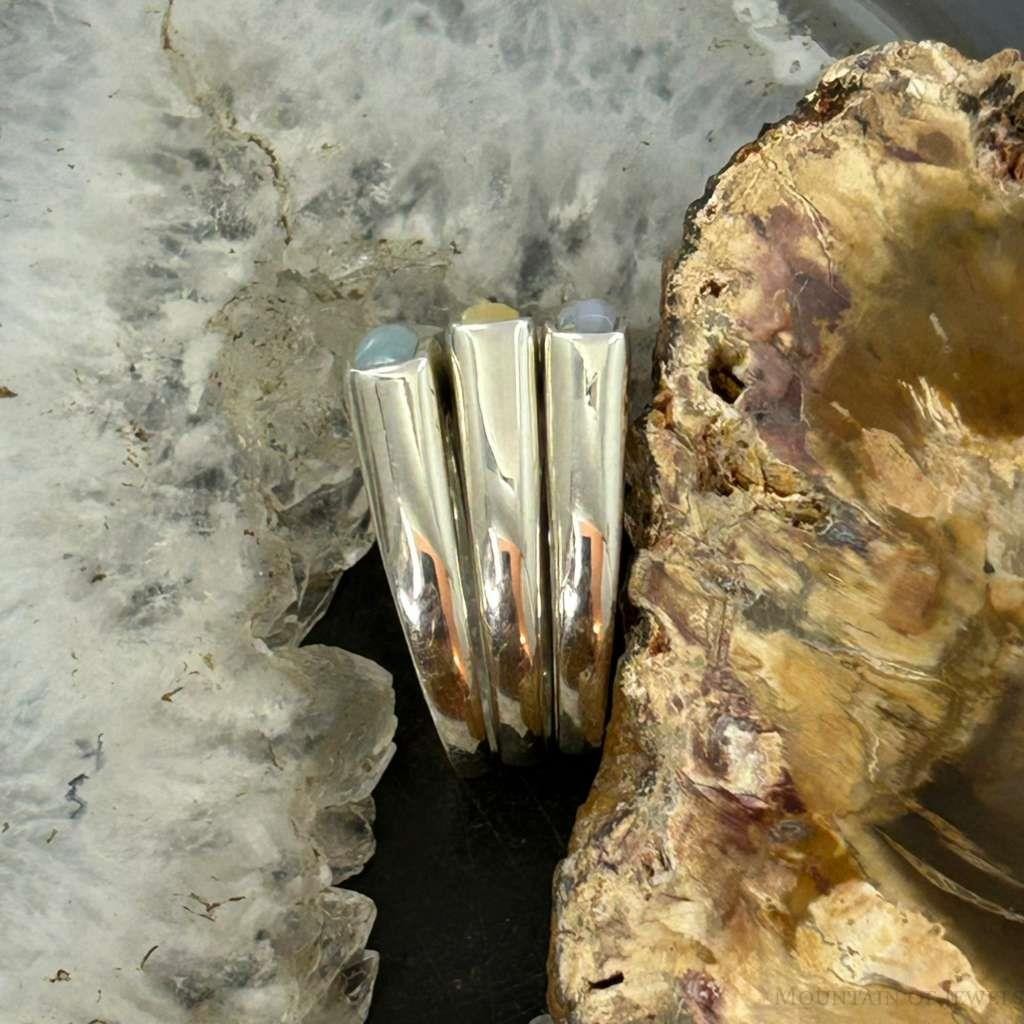 Carolyn Pollack Sterling Silver Set of 3, Agate, Jasper, Chalcedony Rings For Women