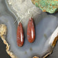 Sterling Silver Teardrop Plum Moss Agate Slab Dangle Earrings For Women #514