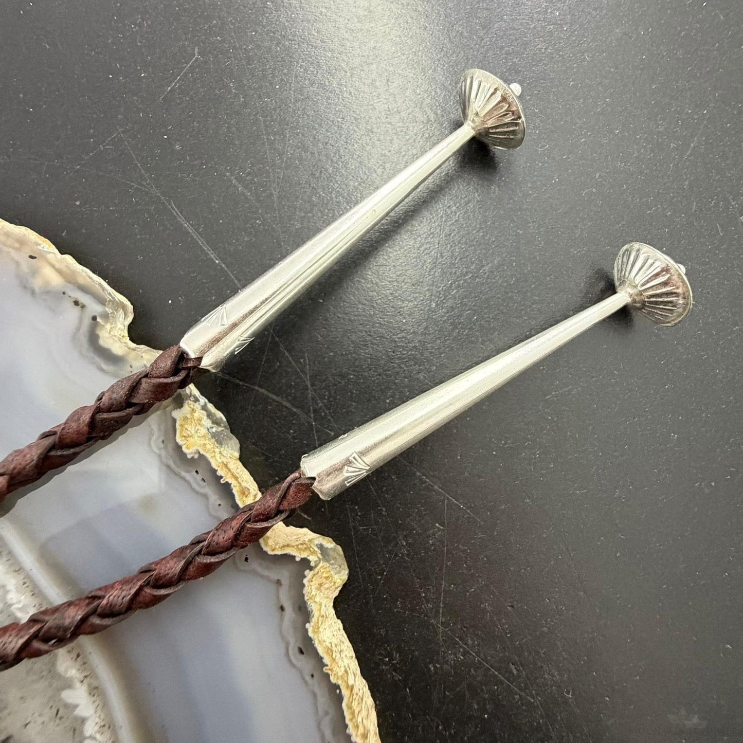 Sterling Silver Southwestern Style Large Rectangle Wild Horse Bolo Tie For Men