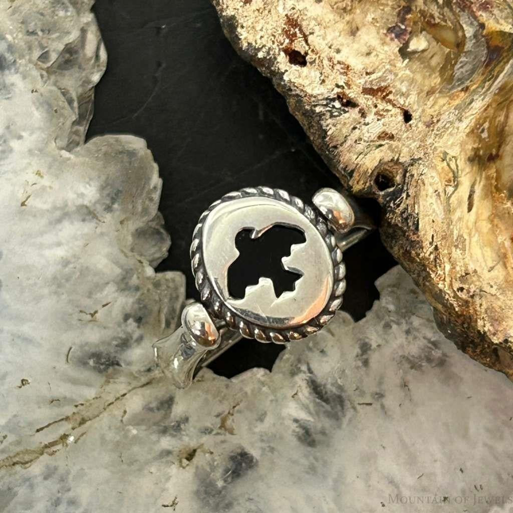 Carolyn Pollack Sterling Silver Oval Onyx Size 9.5 Reversible Ring For Women