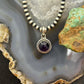Sterling Silver Southwestern Style Round Amethyst Decorated Charm/Pendant For Women
