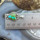 Sterling Silver Southwestern Style Sonora Gold Turquoise Heart Pendant For Women