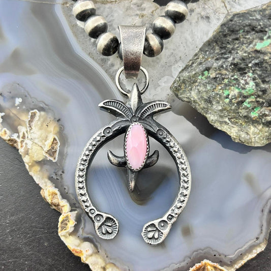Eva & Linberg Billah Native American Sterling Silver Pink Conch Naja Pendant For Women