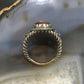 Carolyn Pollack Vintage Southwestern Style Sterling Oval Brown Agate Decorated Ring For Women