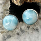 Sterling Silver Southwestern Style Rounded Larimar Stud Earrings For Women