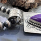 Native American Sterling Silver Purple Phosphosiderite Decorated Pendant For Women
