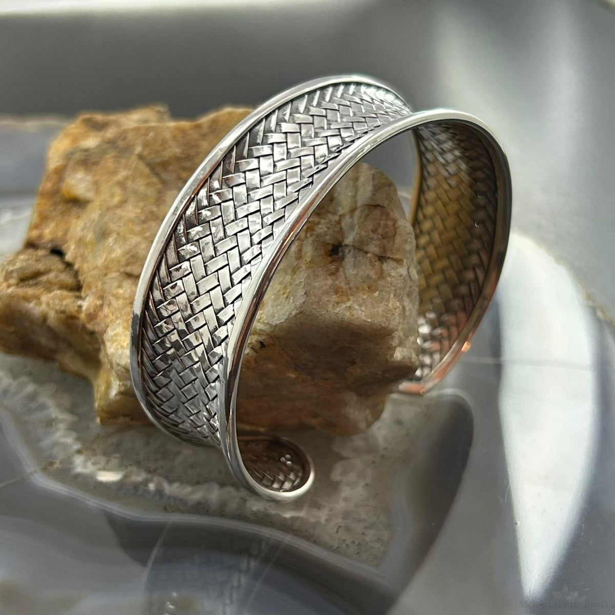Sterling Silver Woven Flexible & Adjutable Decorated Fashion Bracelet For Women #1