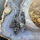 Sterling Silver Elongated Oval Palm Root Eye Slab Dangle Earrings For Women #238