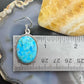 Sterling Silver Southwestern Style Oval Mojave Turquoise Dangle Earrings For Women