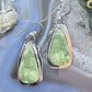 Frank Chavez Native American Sterling Silver Teardrop Serpentine Dangle Earrings For Women