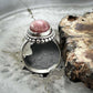 Sterling Silver Southwestern Style Oval Rhodochrosite Ring Size 7 For Women
