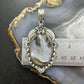 Sterling Silver Southwestern Style Oval Moss Agate Tube Decorated Pendant For Women