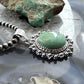 Sterling Silver Southwestern Style Round Green Turquoise Decorated Pendant For Women