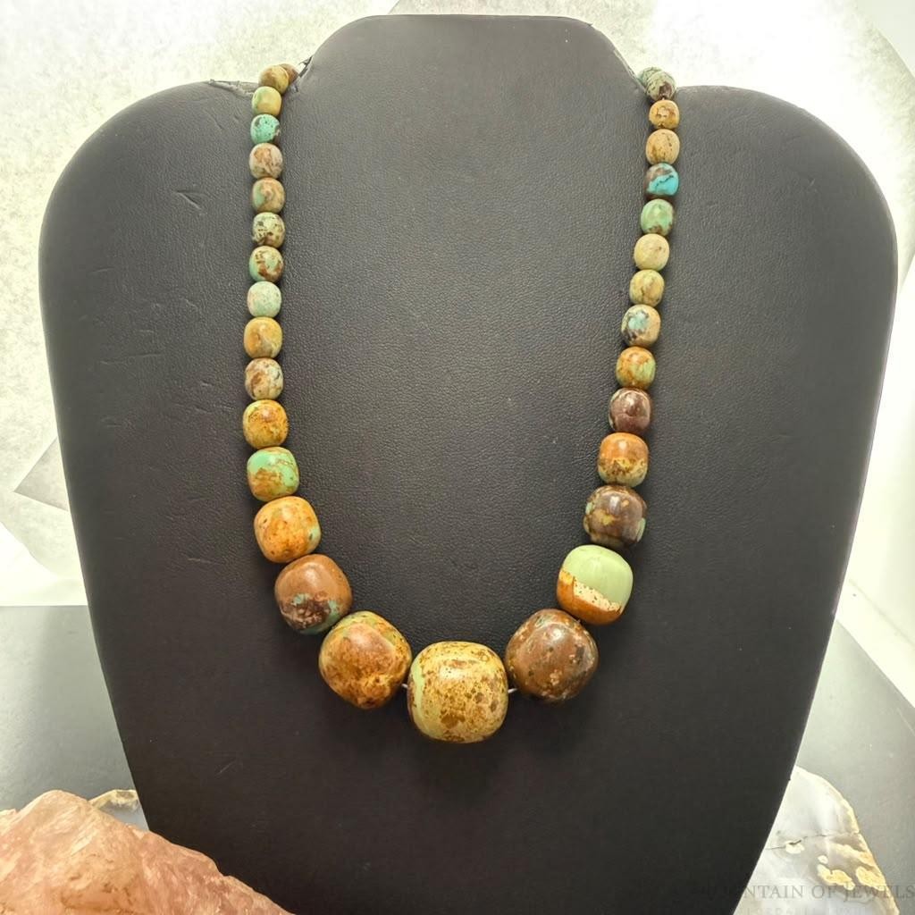 Desert Rose Trading Sterling Silver Graduated Turquoise Beads Necklace For Women