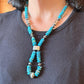 Sterling Silver Southwestern Style Turquoise Disk Beads & Starling Beads 20" Necklace For Women