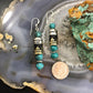 Tommy & Rosita Singer Sterling Silver & GF Barrel and Turquoise Bead Dangle Earrings For Women