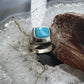 Carolyn Pollack Southwestern Style Sterling Silver Square Turquoise Ring For Women
