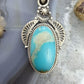 Sterling Silver Southwestern Style Oval Kingman Turquoise Decorated Pendant For Women