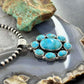 Sterling Silver Southwestern Style Mohave Turquoise Cluster Pendant For Women #1