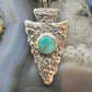 Gary Custer Native American Navajo Sterling Silver Tufa Cast Turquoise Arrowhead Unisex Pendant #3