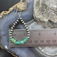 Sterling Silver 4mm Navajo Pearl Southwester Style & 6mm Turquoise Bead Hoop Earrings For Women