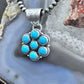 Native American Sterling Silver Turquoise Decorated Cluster Pendant For Women