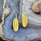 Sterling Silver Oval Bumblebee Jasper Slab Dangle Earrings For Women #165