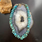 Vintage Native American Silver Rough Graduated kingman Turquoise 18" Necklace For Women