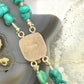 Vintage Silver Native American Graduated Rough Turquoise 18" Necklace For Women