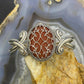 Carolyn Pollack Sterling Silver Frosted Orange Agate Decorated Bracelet For Women