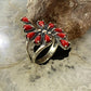 Carolyn Pollack Sterling Silver Red Jasper Cluster Decorated Ring For Women, Variety of Sizes