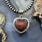 Sterling Silver Southwestern Style Seam Agate Heart Decorated Pendant For Women #1