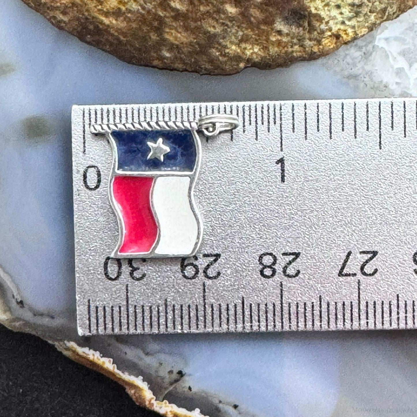 Carolyn Pollack Sterling Silver Lone Star Texas State Flag Unisex Charm Pendant