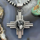 Priscilla Apache Native American Sterling Silver White Buffalo Zia Unisex Pendant