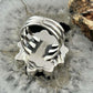 Sterling Silver Southwestern Style Mohave Turquoise Cluster Ring Size 7.5 For Women