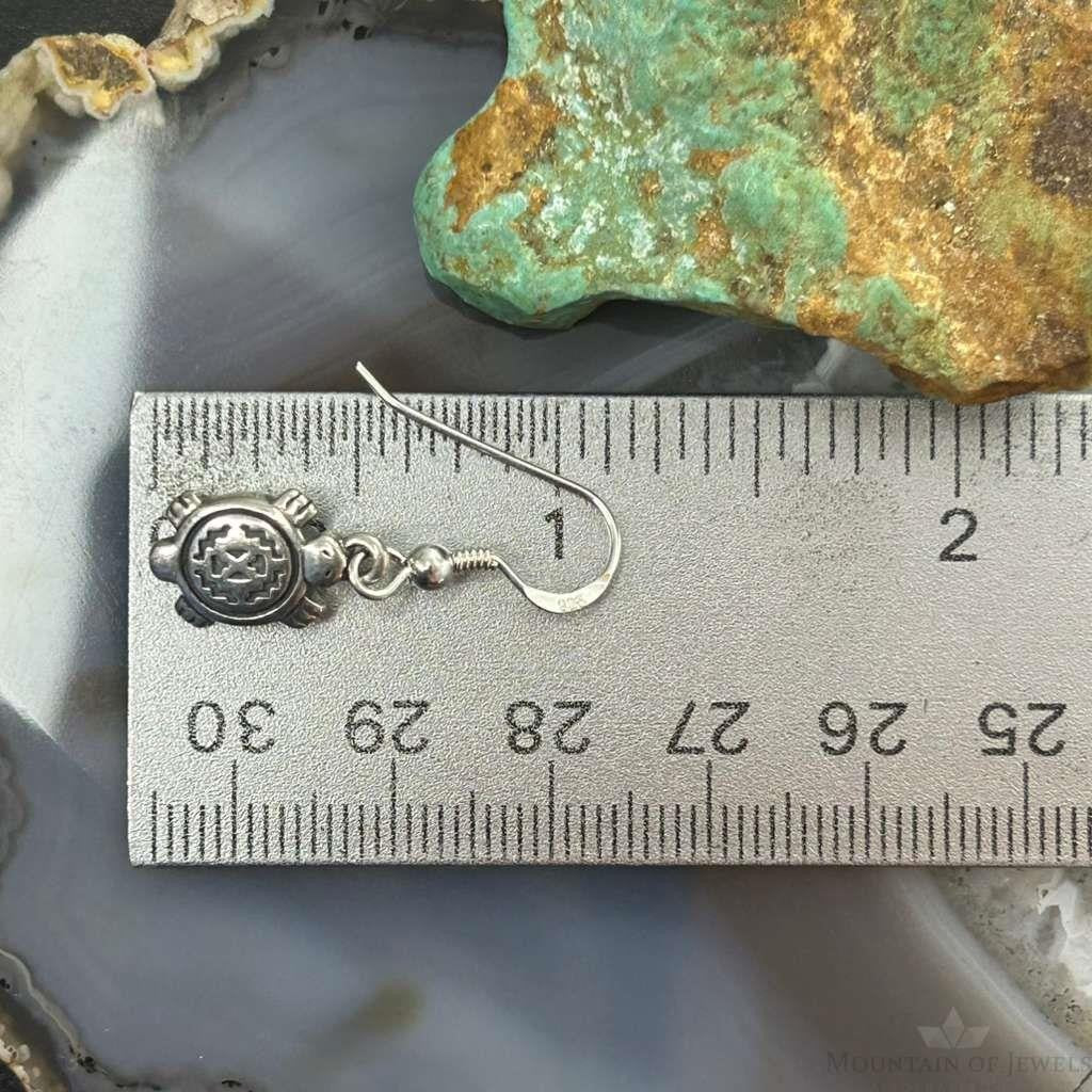 Carolyn Pollack Sterling Silver Tiny Turtle Dangle Earrings For Women