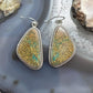 Sterling Silver Southwestern Style Triangle Royston Turquoise Dangle Earrings For Women