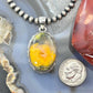 Sterling Silver Southwestern Style Oval Yellow Jasper Pendant For Women #5