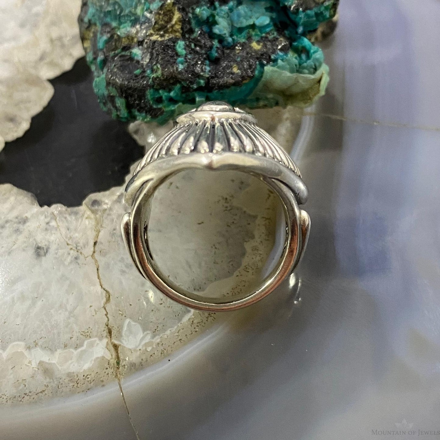 Carolyn Pollack Southwestern Style Sterling Silver Decorated Heart Ring For Women