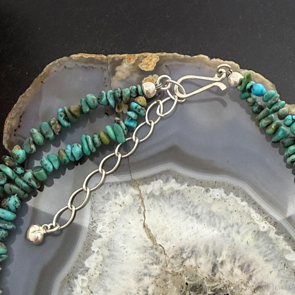 Desert Rose Trading Sterling Silver 2 Strand Turquoise & Yellow Opal Necklace For Women
