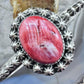 Native American Sterling Silver Oval Orange Spiny Oyster Decorated Bracelet For Women