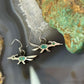 Vintage Silver Native American Roadrunner w/Turquoise Dangle Earrings For Women